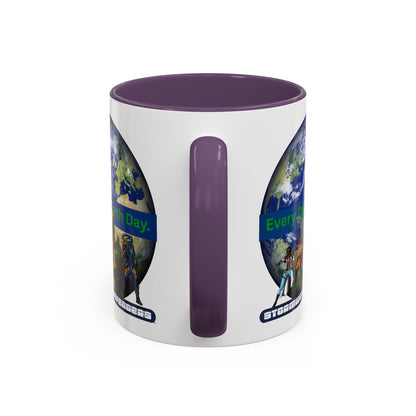 Earth Day Coffee Mug — “Every Day is Earth Day with the Stormwater Defenders” Eco Defender Accent Mug