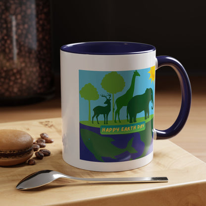 Earth Day Animals Coffee Mug — Eco Accent Mug