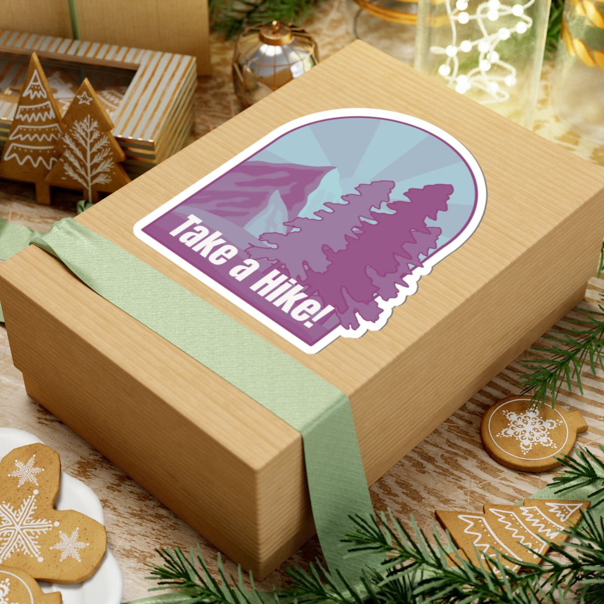 Take a Hike! (purple) - Kiss-Cut Stickers - Perfect for Outdoor Enthusiasts and Nature Lovers