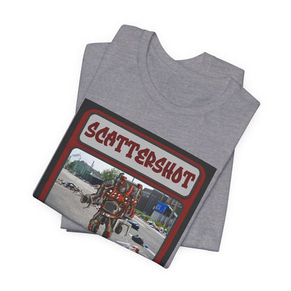 Scattershot Trading Card Graphic Tee - Fun Vintage Style T-Shirt for Casual Wear