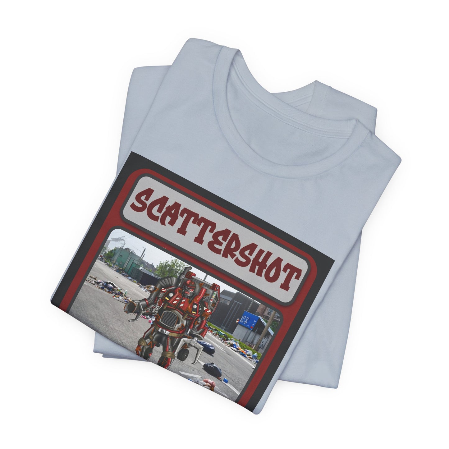 Scattershot Trading Card Graphic Tee - Fun Vintage Style T-Shirt for Casual Wear