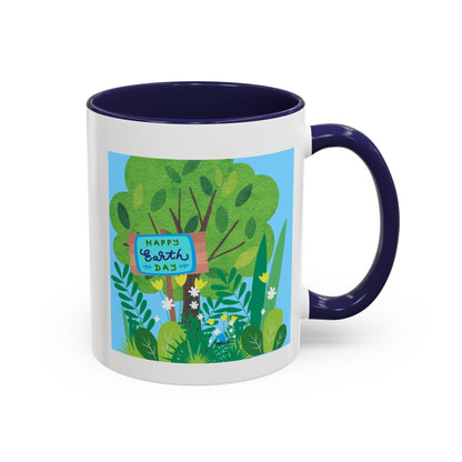 Happy Earth Day Garden Coffee Mug — Eco Accent Mug