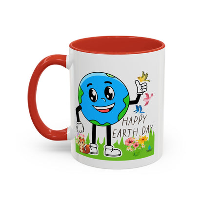 Happy Earth Day Squirrel & Birds Coffee Mug — Eco Accent Mug
