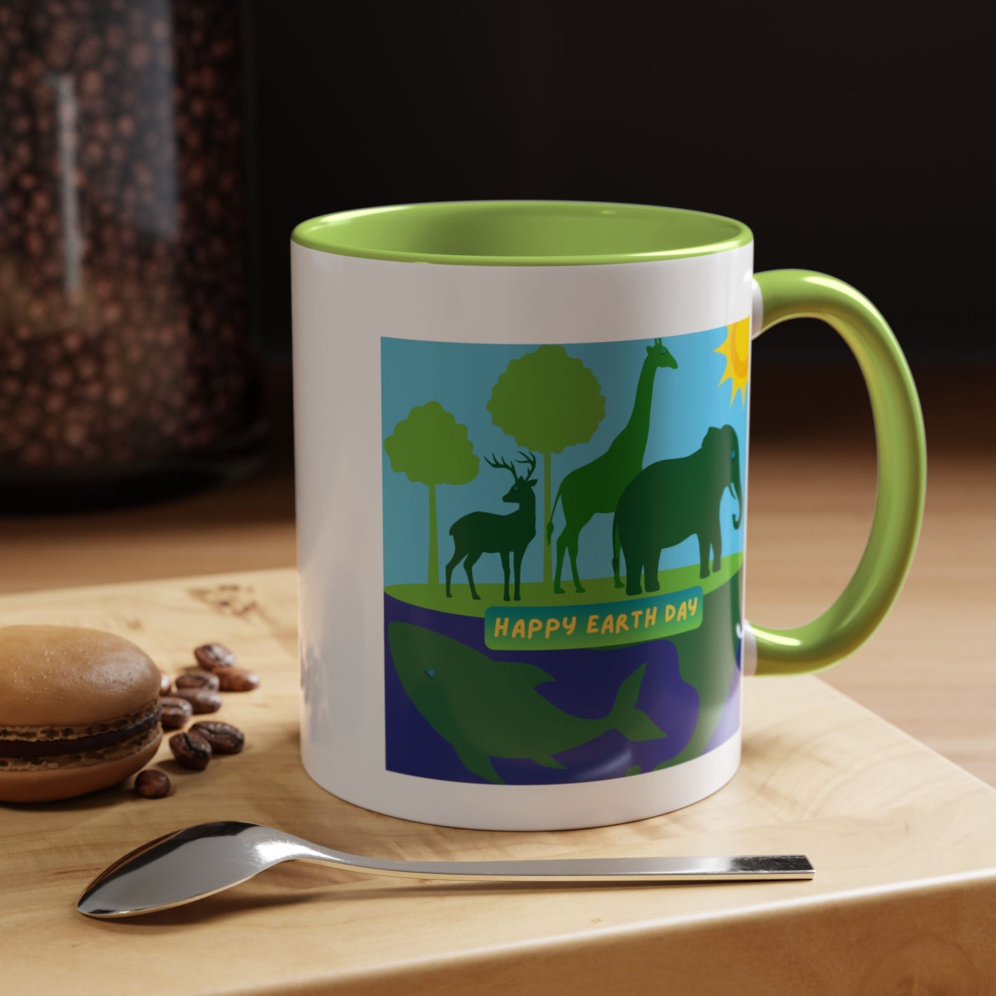Earth Day Animals Coffee Mug — Eco Accent Mug
