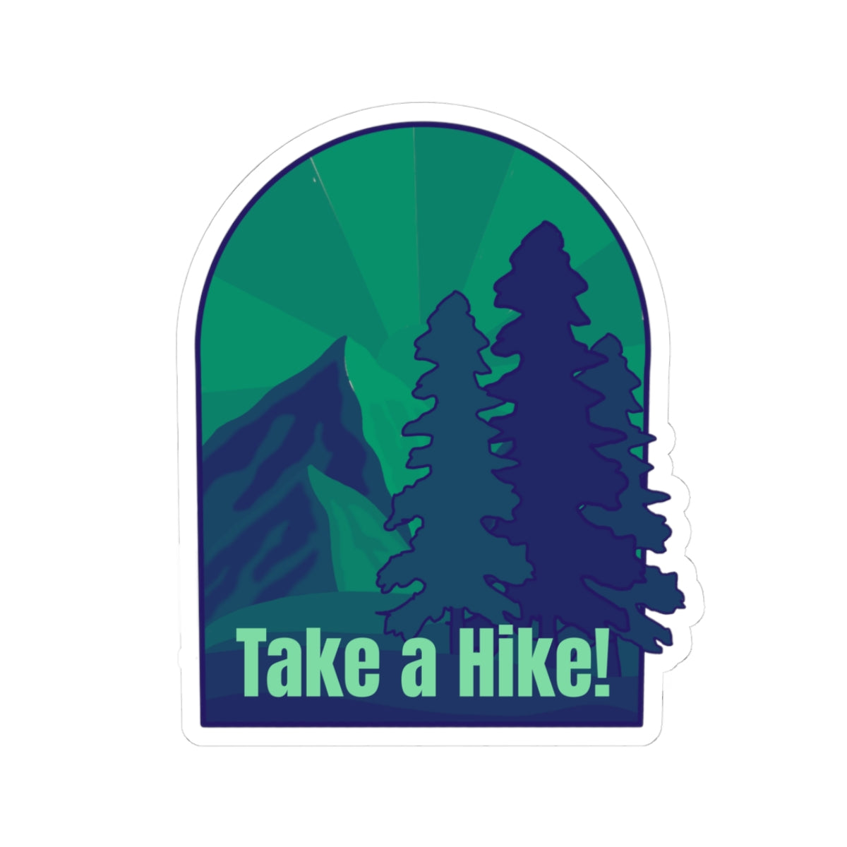 Take a Hike! (green) - Kiss-Cut Stickers - Perfect for Outdoor Enthusiasts and Nature Lovers