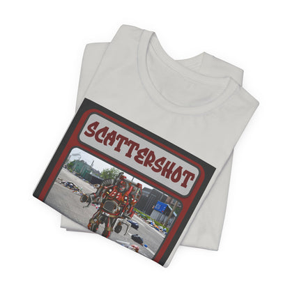 Scattershot Trading Card Graphic Tee - Fun Vintage Style T-Shirt for Casual Wear