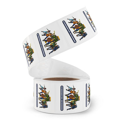 Stormwater Defenders Sticker Label Rolls - Fun Comic-Style Labels for Community Outreach, Teams, and Classroom Education