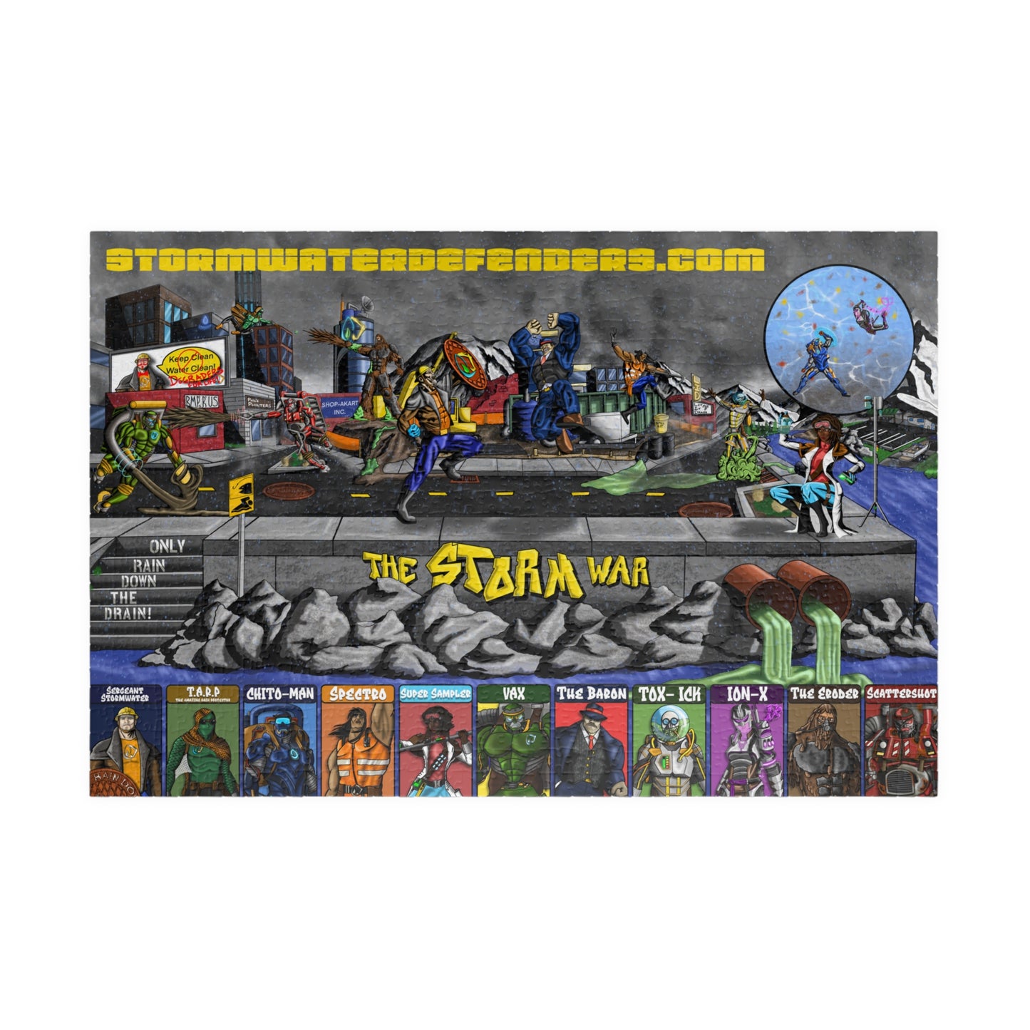 Stormwater Defenders Puzzle — The Storm War Illustrated Jigsaw (1014 pcs)