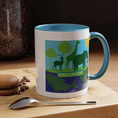 Earth Day Animals Coffee Mug — Eco Accent Mug