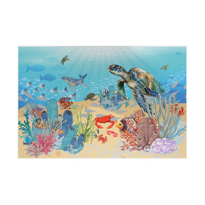 Ocean Life Jigsaw Puzzle — Sea Turtle & Coral Reef 1014 Piece