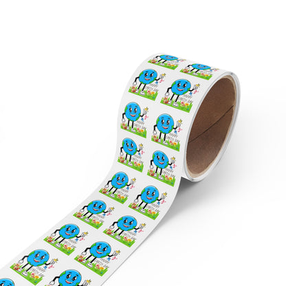 Happy Earth Day Squirrel & Birds - Square Sticker Roll — "Happy Earth Day" Eco Celebration Labels