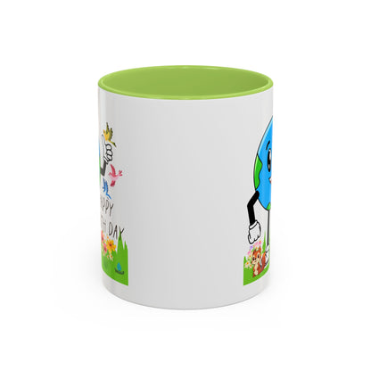 Happy Earth Day Squirrel & Birds Coffee Mug — Eco Accent Mug