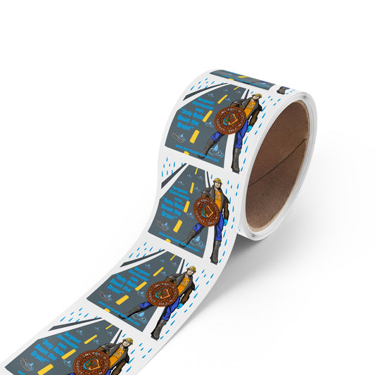 Sergeant Stormwater Says "Only Rain Down the Drain! Square Sticker Roll — Eco Celebration Labels