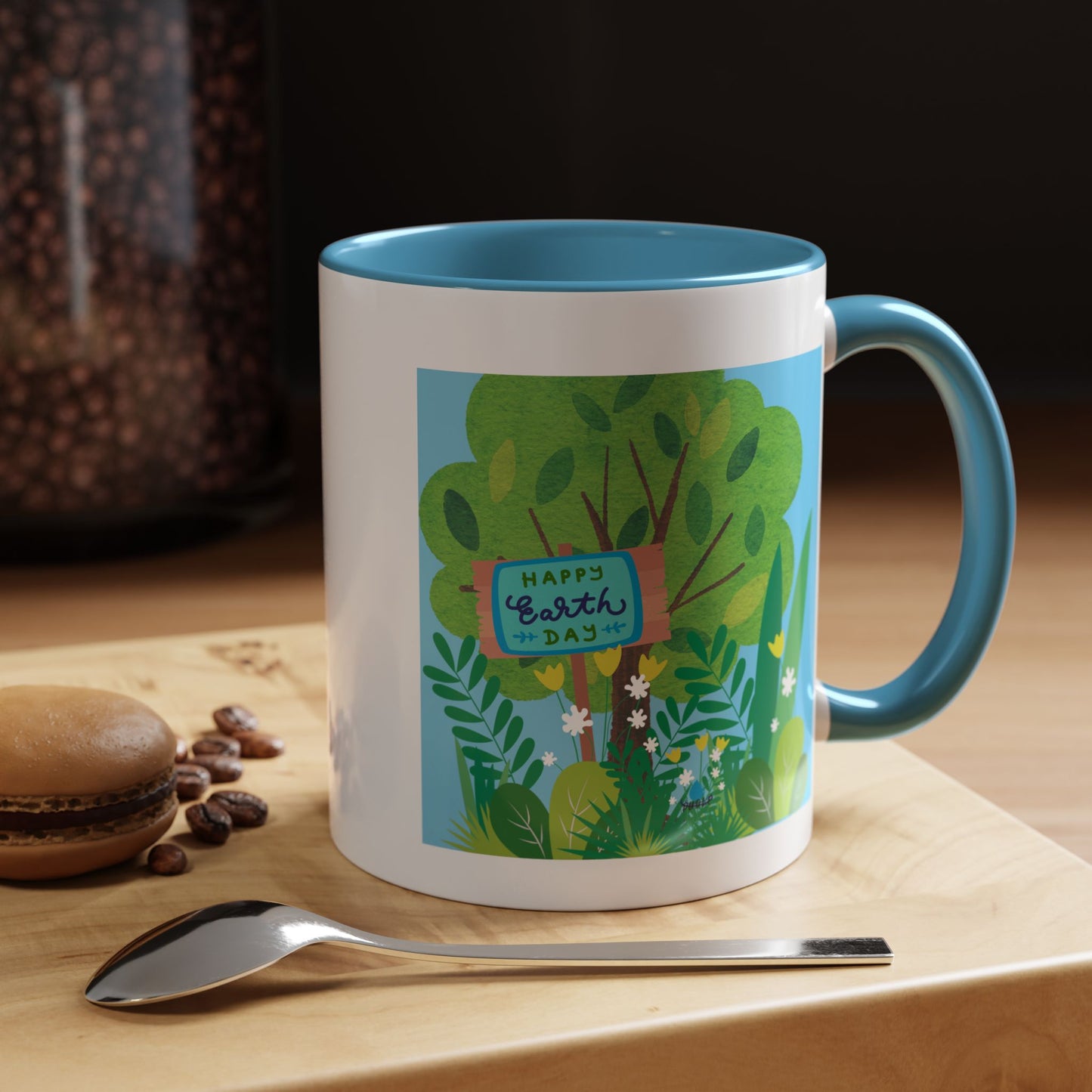 Happy Earth Day Garden Coffee Mug — Eco Accent Mug