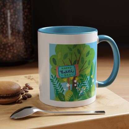 Happy Earth Day Garden Coffee Mug — Eco Accent Mug