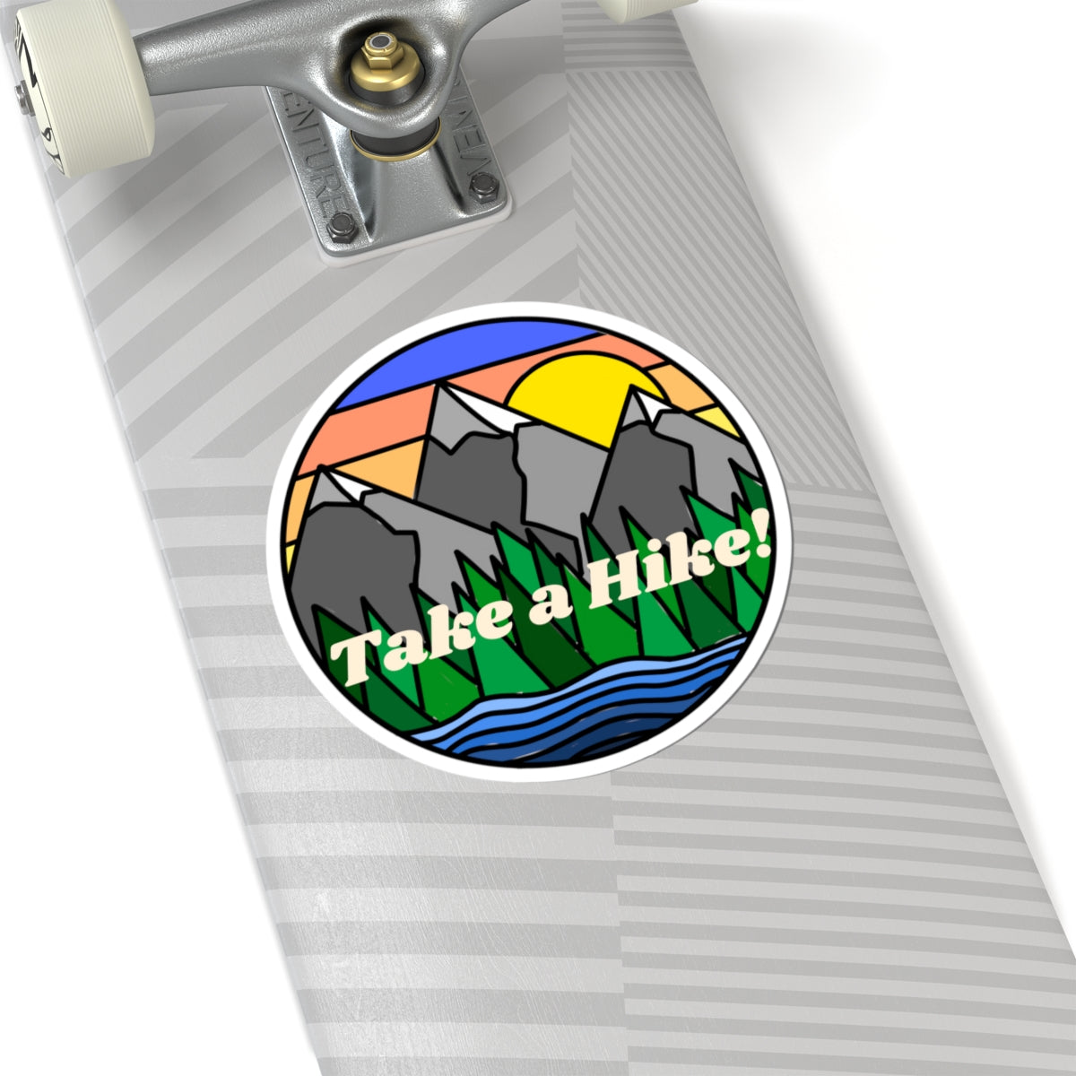 Take a Hike! (stained glass graphic) - Kiss-Cut Stickers - Perfect for Outdoor Enthusiasts and Nature Lovers