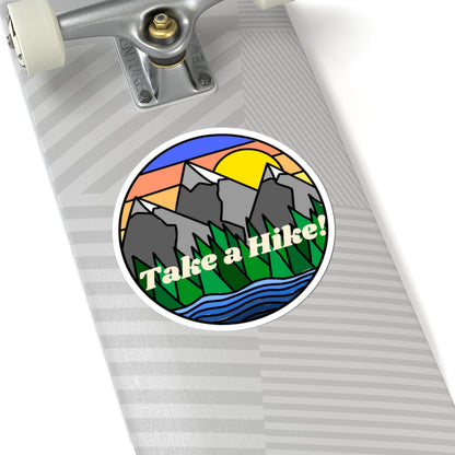 Take a Hike! (stained glass graphic) - Kiss-Cut Stickers - Perfect for Outdoor Enthusiasts and Nature Lovers