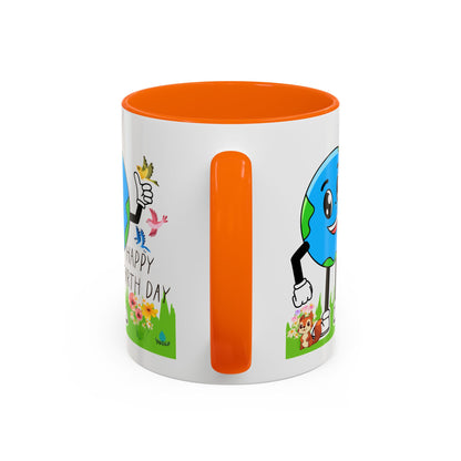 Happy Earth Day Squirrel & Birds Coffee Mug — Eco Accent Mug
