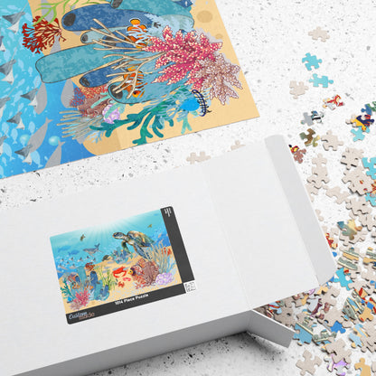 Ocean Life Jigsaw Puzzle — Sea Turtle & Coral Reef 1014 Piece