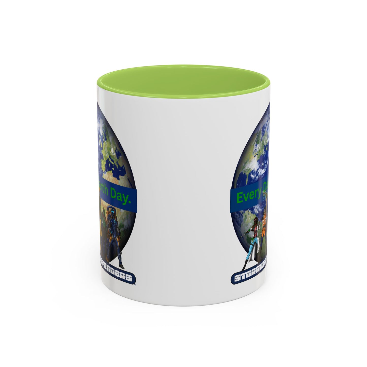 Earth Day Coffee Mug — “Every Day is Earth Day with the Stormwater Defenders” Eco Defender Accent Mug