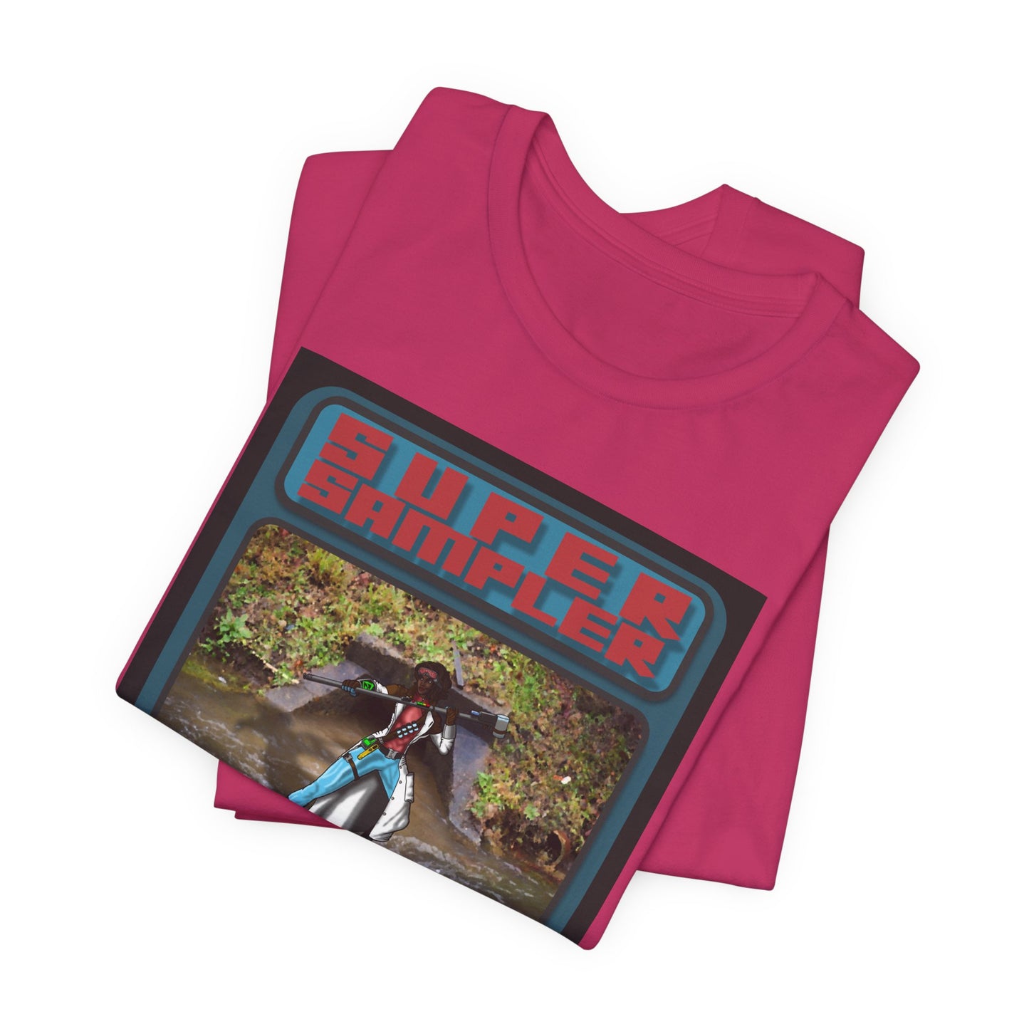 Super Sampler Trading Card - Retro Music Festival Unisex Jersey Tee
