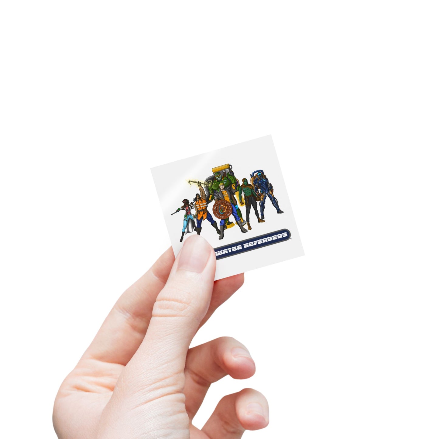 Stormwater Defenders Sticker Label Rolls - Fun Comic-Style Labels for Community Outreach, Teams, and Classroom Education