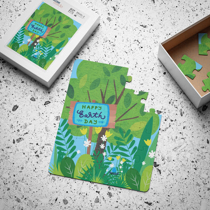 Happy Earth Day Garden Kids Puzzle — 30-Piece Educational Jigsaw for Children