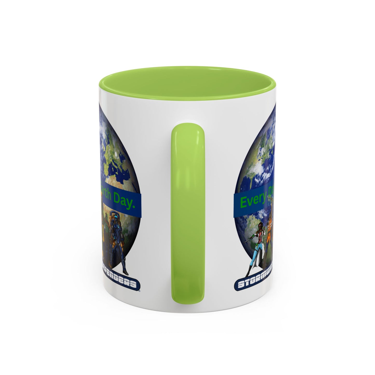 Earth Day Coffee Mug — “Every Day is Earth Day with the Stormwater Defenders” Eco Defender Accent Mug