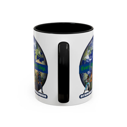 Earth Day Coffee Mug — “Every Day is Earth Day with the Stormwater Defenders” Eco Defender Accent Mug