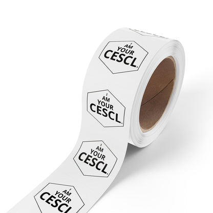 Round Sticker Label Rolls — 'I AM YOUR CESCL' Hexagon Logo Sticker Roll (Customizable Packing & Branding Labels)