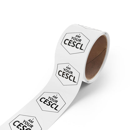 Round Sticker Label Rolls — 'I AM YOUR CESCL' Hexagon Logo Sticker Roll (Customizable Packing & Branding Labels)