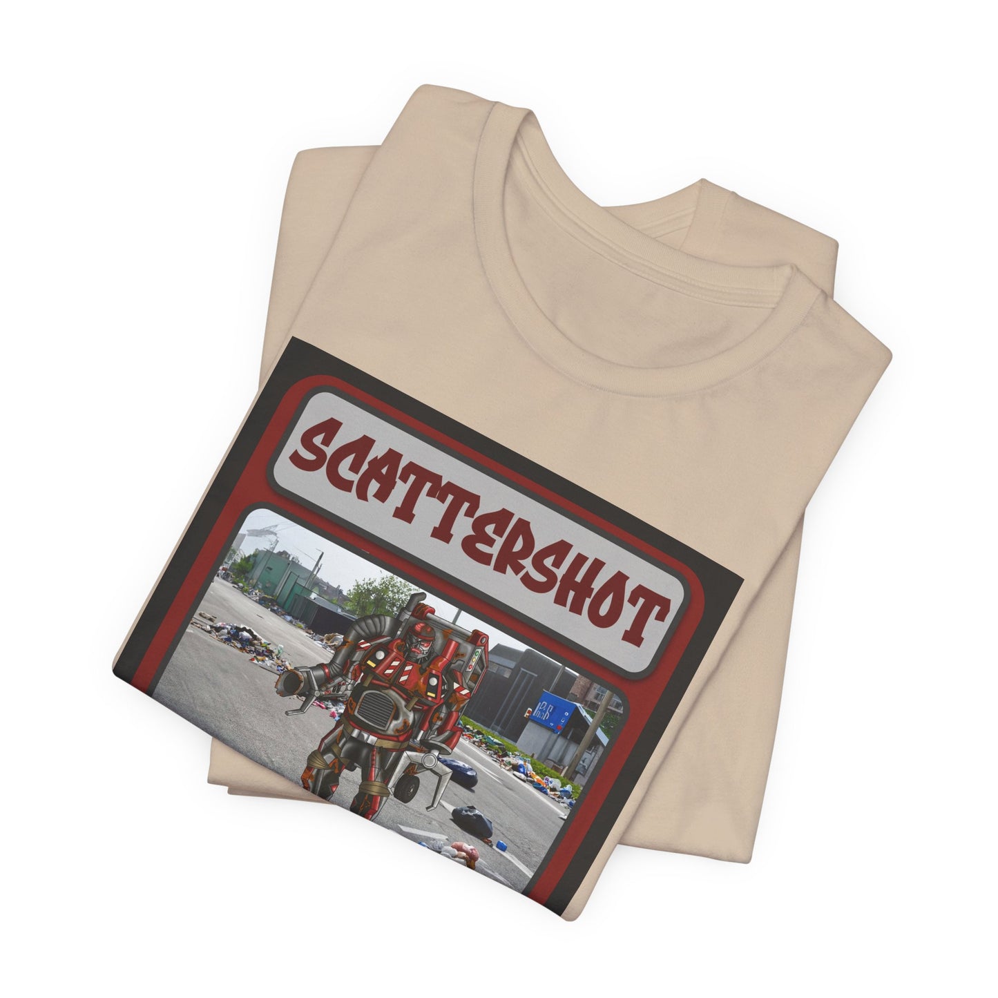 Scattershot Trading Card Graphic Tee - Fun Vintage Style T-Shirt for Casual Wear