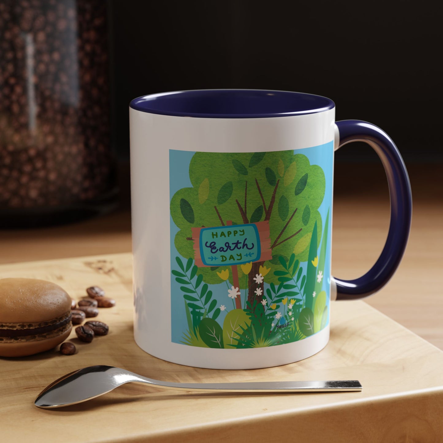 Happy Earth Day Garden Coffee Mug — Eco Accent Mug