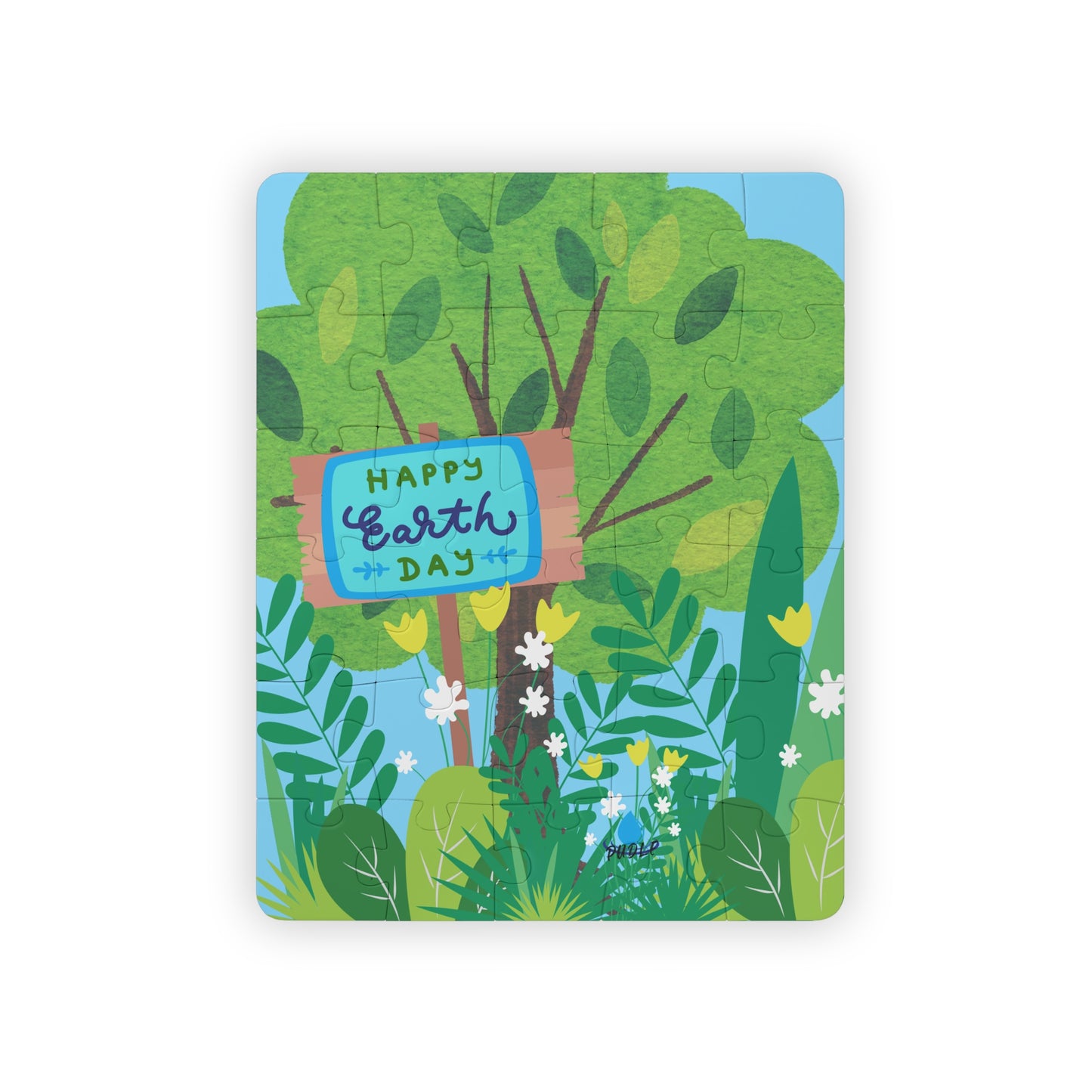 Happy Earth Day Garden Kids Puzzle — 30-Piece Educational Jigsaw for Children