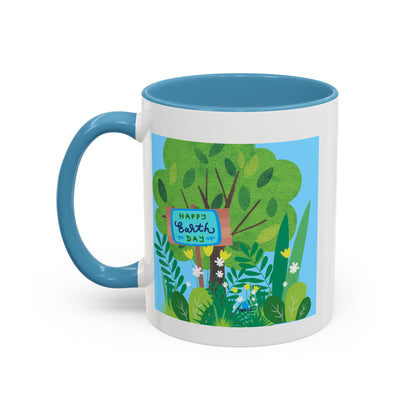 Happy Earth Day Garden Coffee Mug — Eco Accent Mug