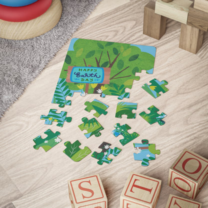 Happy Earth Day Garden Kids Puzzle — 30-Piece Educational Jigsaw for Children