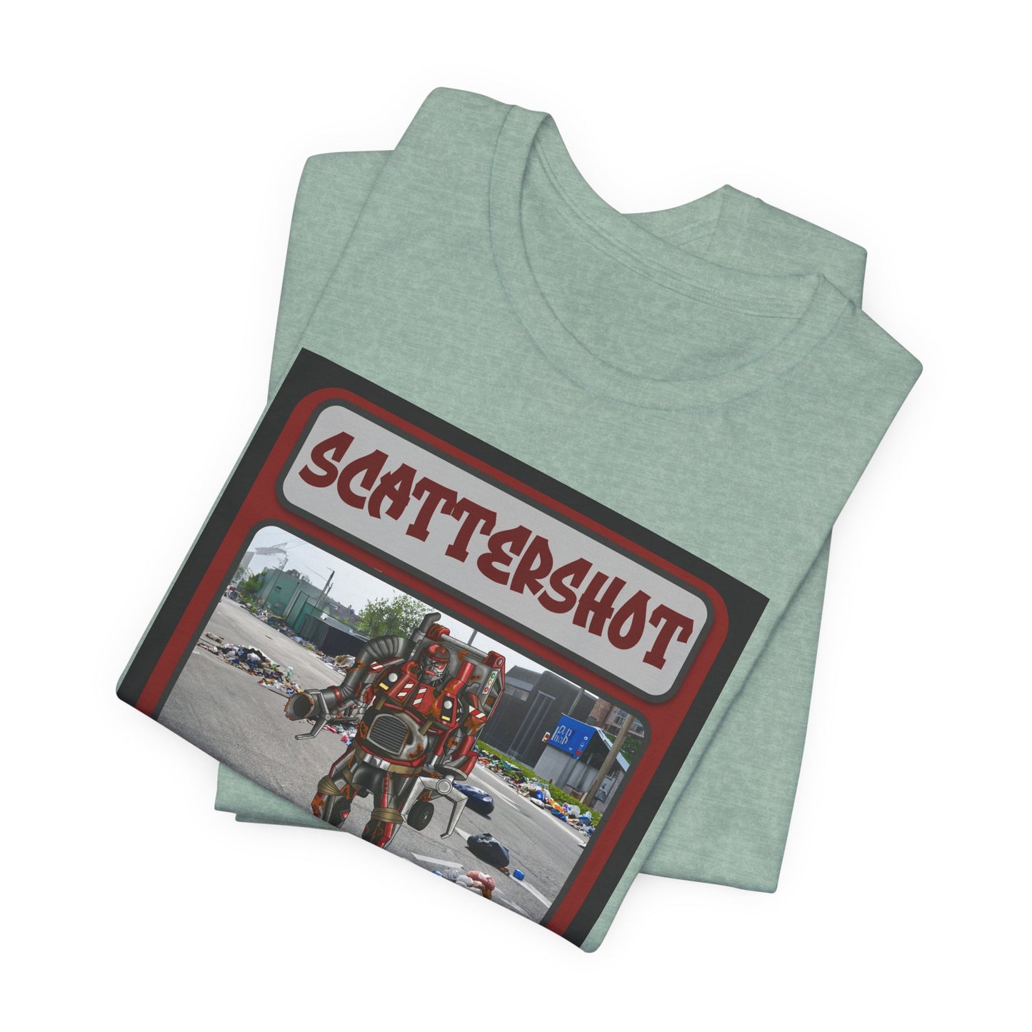 Scattershot Trading Card Graphic Tee - Fun Vintage Style T-Shirt for Casual Wear