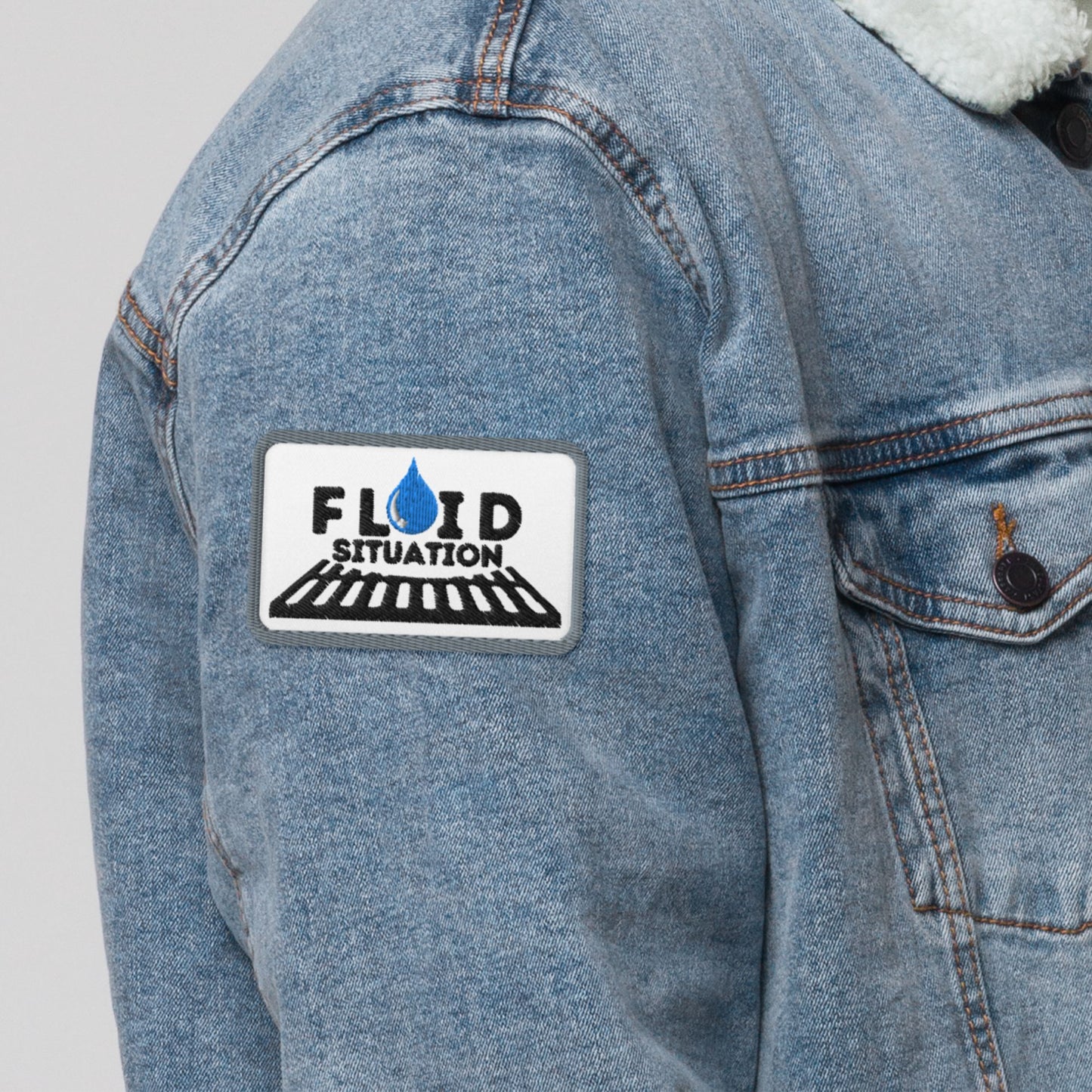 Fluid Situation (white) - Embroidered patch