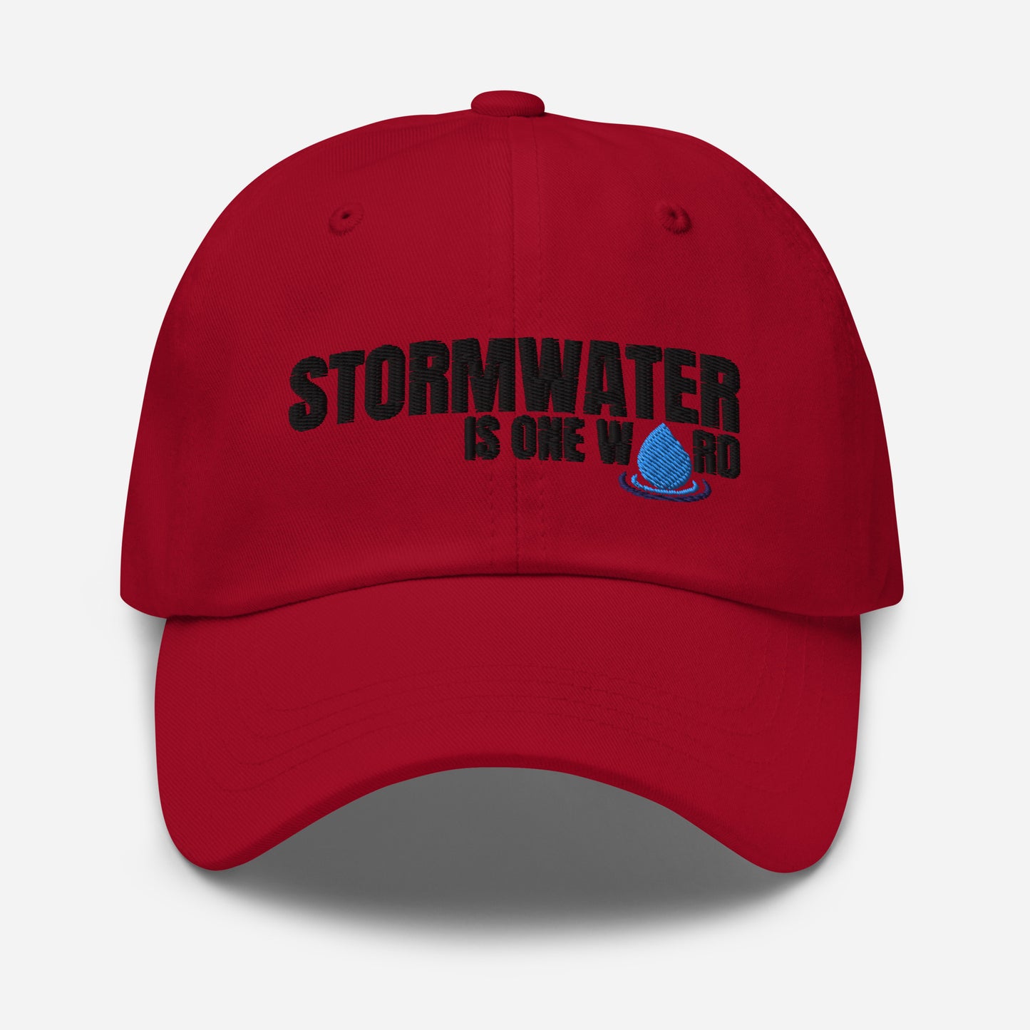 Stormwater is One Word (black) - Embroidered Dad hat