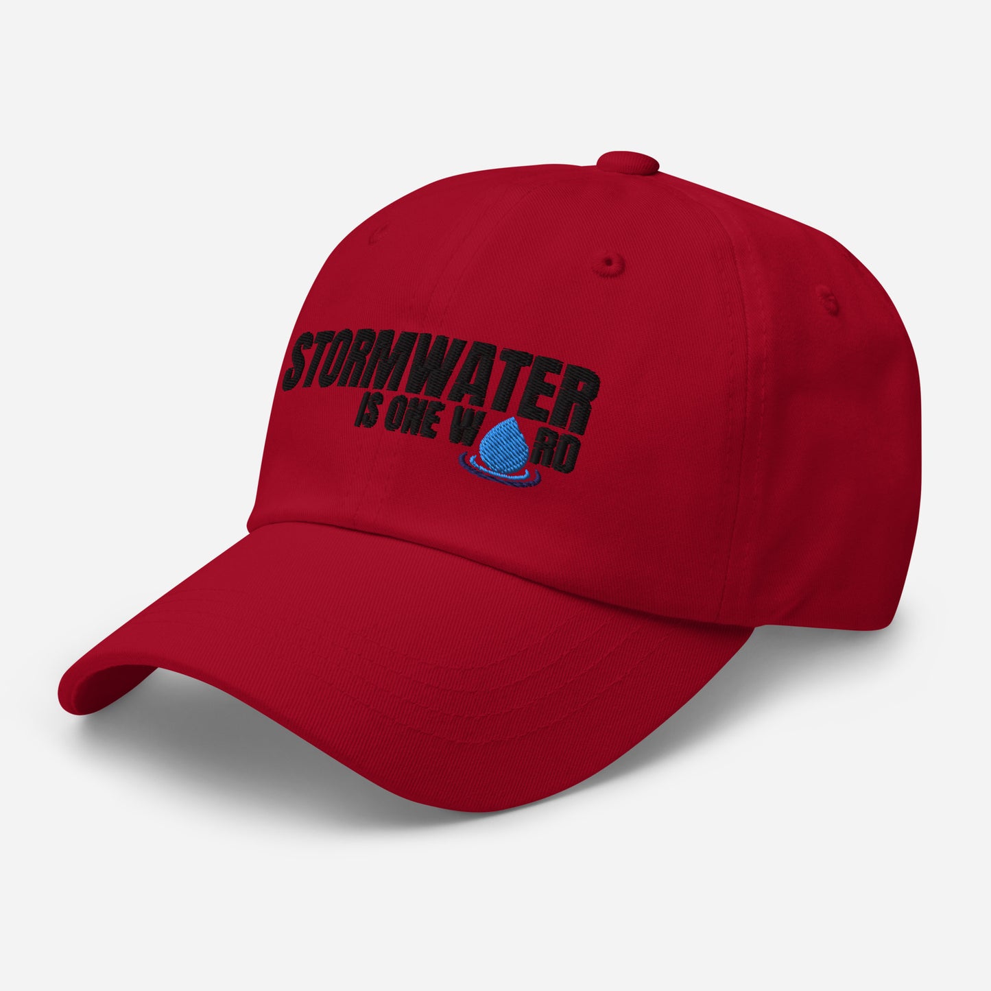 Stormwater is One Word (black) - Embroidered Dad hat
