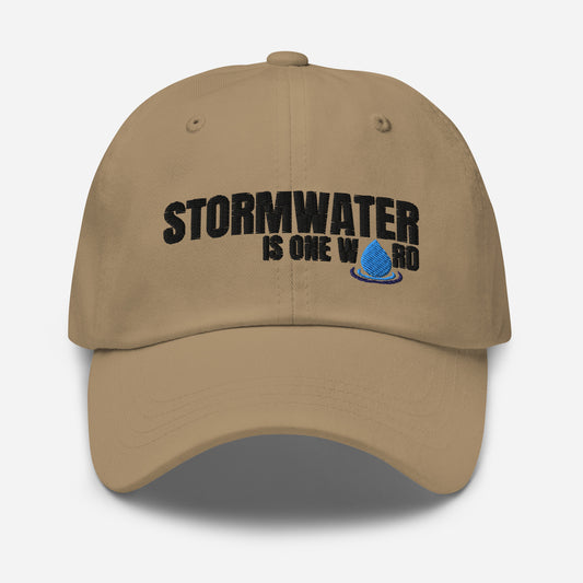 Stormwater is One Word (black) - Embroidered Dad hat