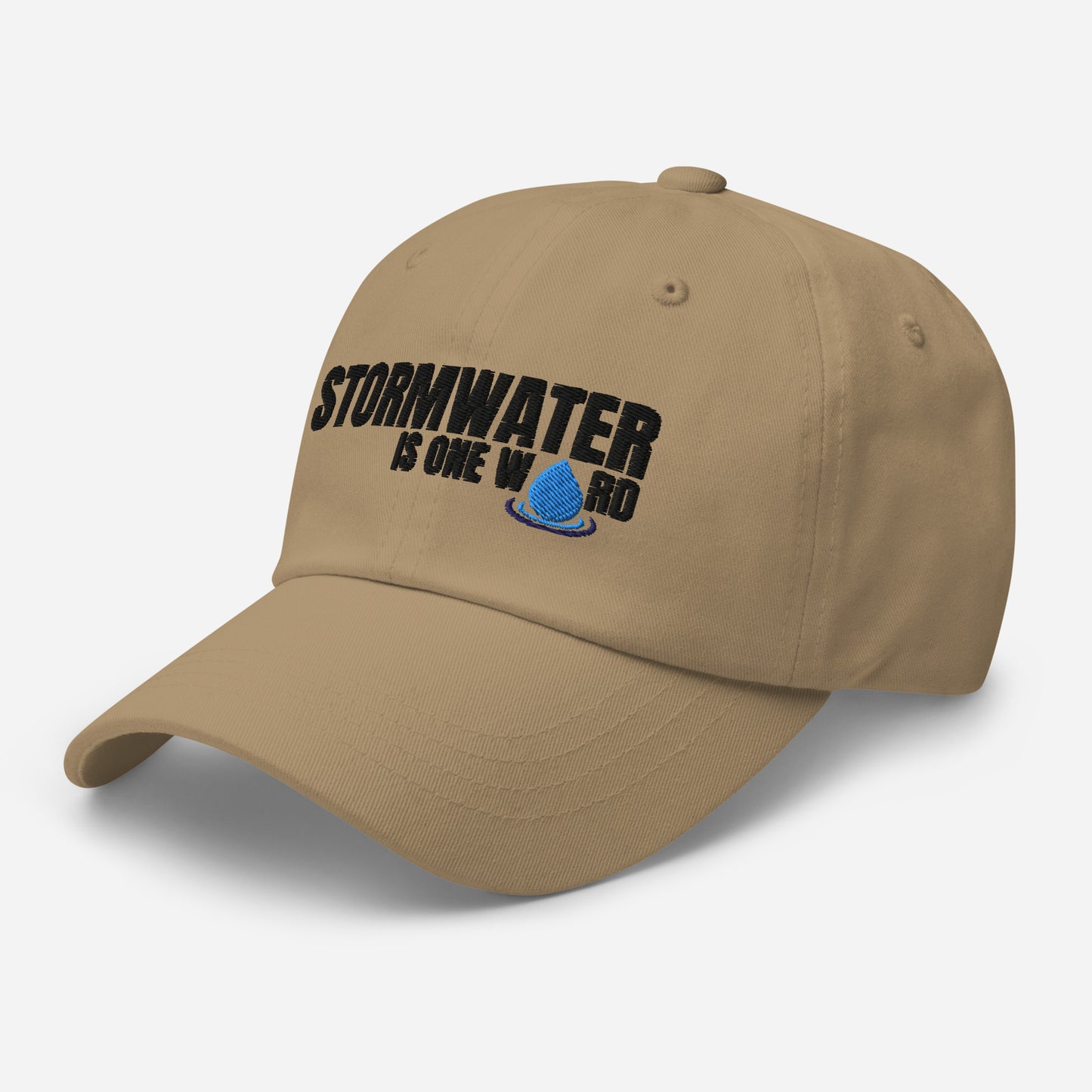 Stormwater is One Word (black) - Embroidered Dad hat