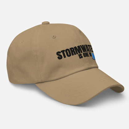 Stormwater is One Word (black) - Embroidered Dad hat