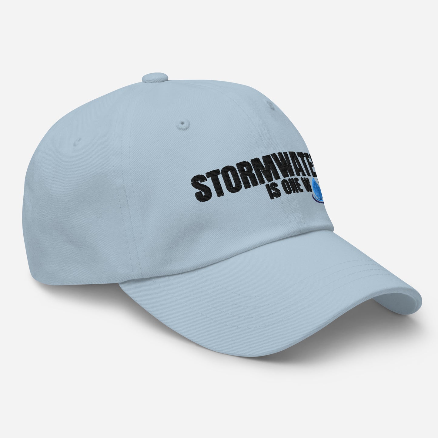 Stormwater is One Word (black) - Embroidered Dad hat