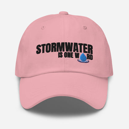 Stormwater is One Word (black) - Embroidered Dad hat