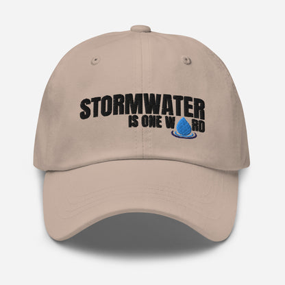 Stormwater is One Word (black) - Embroidered Dad hat