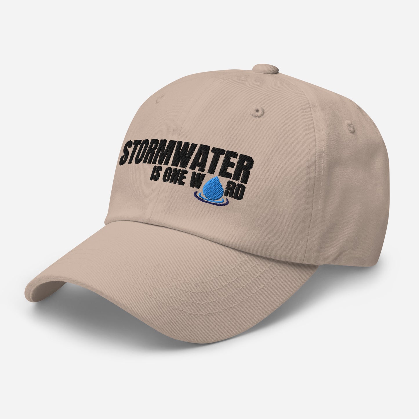 Stormwater is One Word (black) - Embroidered Dad hat