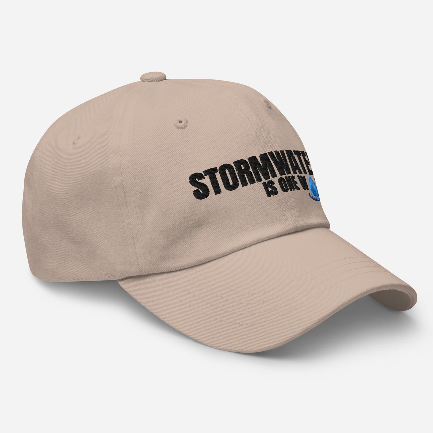 Stormwater is One Word (black) - Embroidered Dad hat