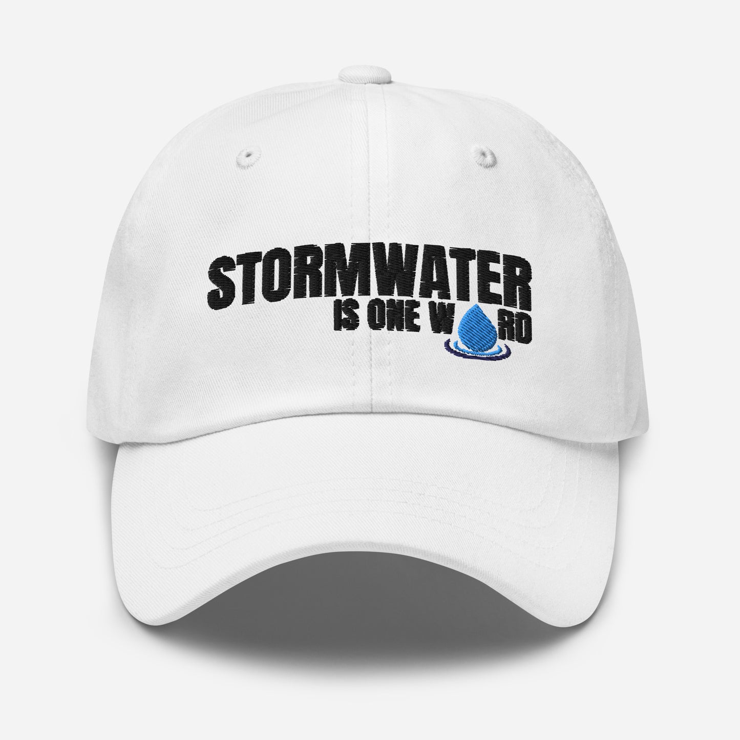 Stormwater is One Word (black) - Embroidered Dad hat