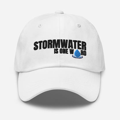 Stormwater is One Word (black) - Embroidered Dad hat